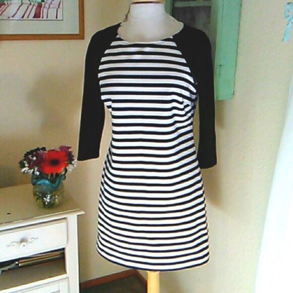 MICHAEL Michael Kors Ponte Knit Striped Dresd - Picture 1 of 12